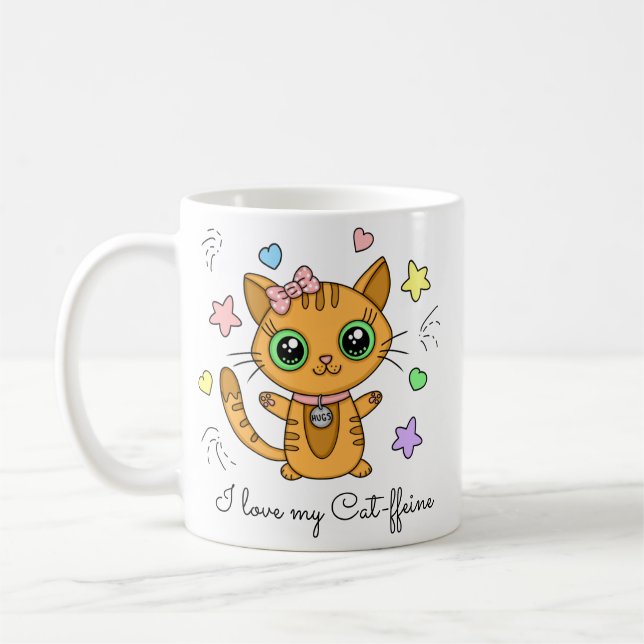 I Kärlek my Cat-ffeine Kaffemugg (Vänster)