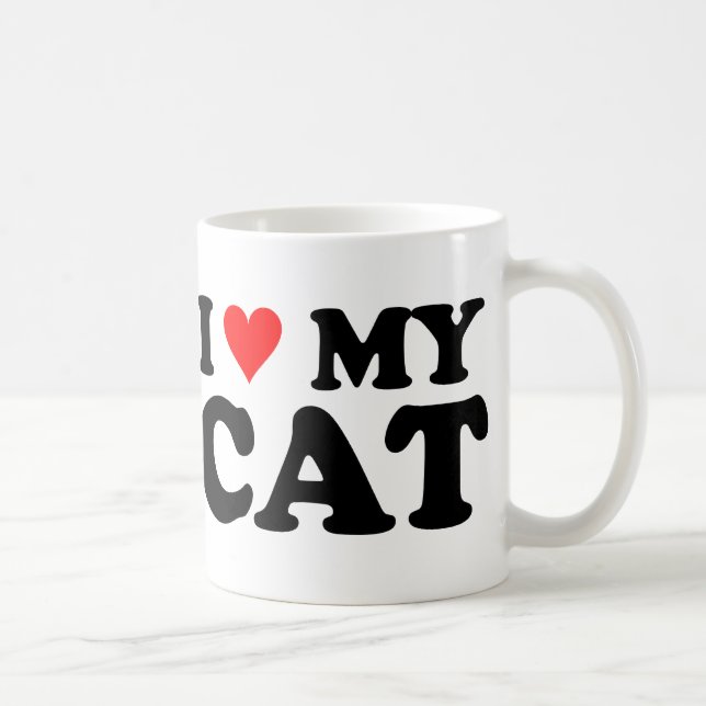 I Kärlek My Cat Kaffemugg (Höger)