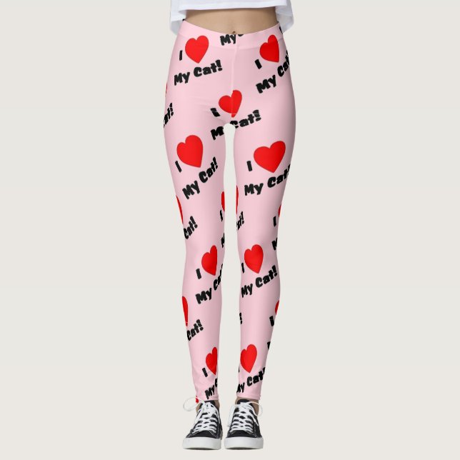 I Kärlek My Cat Leggings (Framsida)