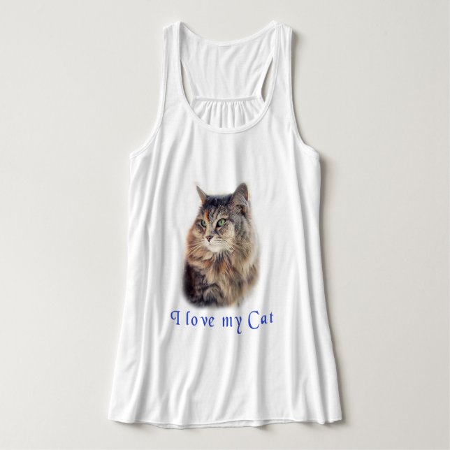 I kärlek my Cat Linne Med Racerback (Design framsida)