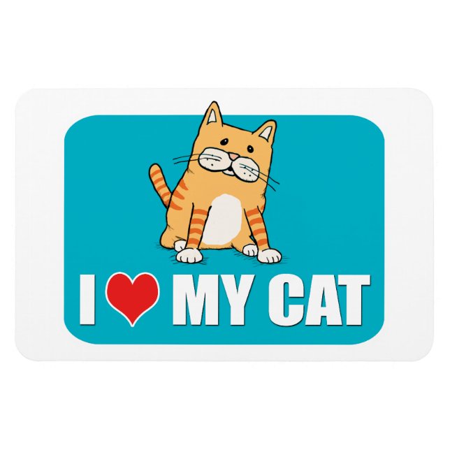 I Kärlek My Cat magnet (Horisontell)