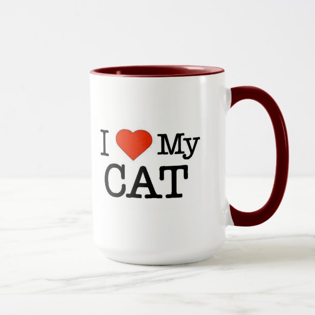 I Kärlek My Cat Mugg (Höger)