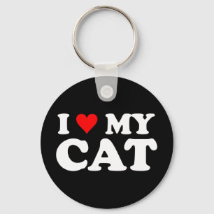 I Kärlek My Cat Nyckelring