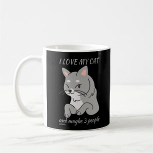 I KÄRLEK MY CAT OCH MAYBE 3 FOLK gullig katt Kaffemugg