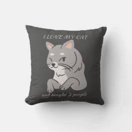 I KÄRLEK MY CAT OCH MAYBE 3 FOLK gullig katt Kudde