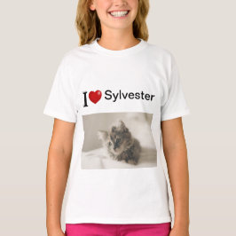 I Kärlek My Cat personlig-foto T Shirt