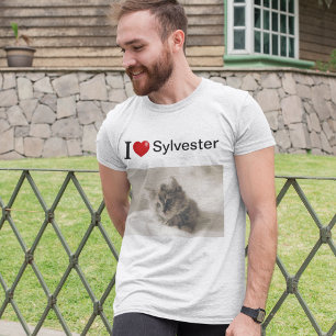 I Kärlek My Cat personlig-foto T Shirt