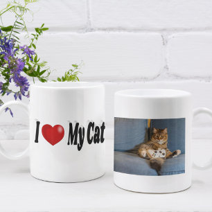 I Kärlek My Cat Photo Kaffemugg