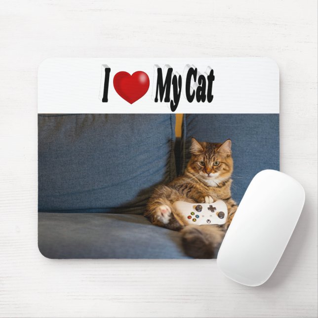 I Kärlek My Cat Photo Musmatta (Med mus)
