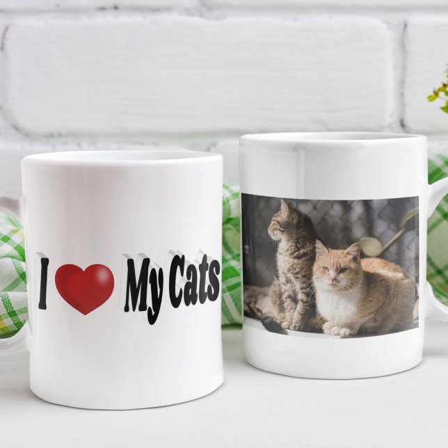 I Kärlek My Cats Photo Kaffemugg (Skapare uppladdad)
