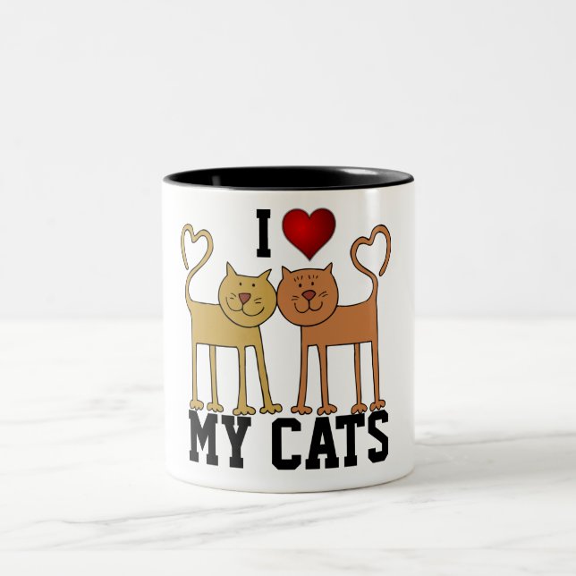 I Kärlek My Cats, populär design Coffee Mugg (Center)