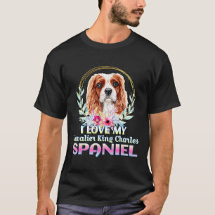 I Kärlek My Cavalier Kung Charles Spain Hund T Shirt