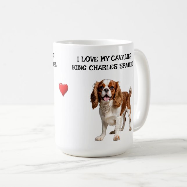 I Kärlek My Cavalier Kung Charles Spain Kaffemugg (Framsida höger)