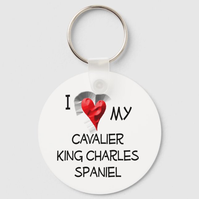 I Kärlek My Cavalier Kung Charles Spain Nyckelring (Framsida)