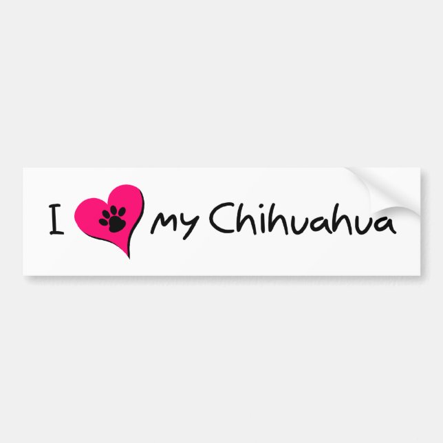 I Kärlek my Chihuahua Bildekal (Framsidan)