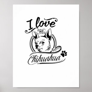 I Kärlek My Chihuahua - Cute Animal Pet Tass Hund Poster