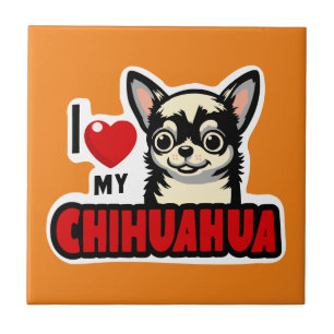I Kärlek My Chihuahua Kakelplatta