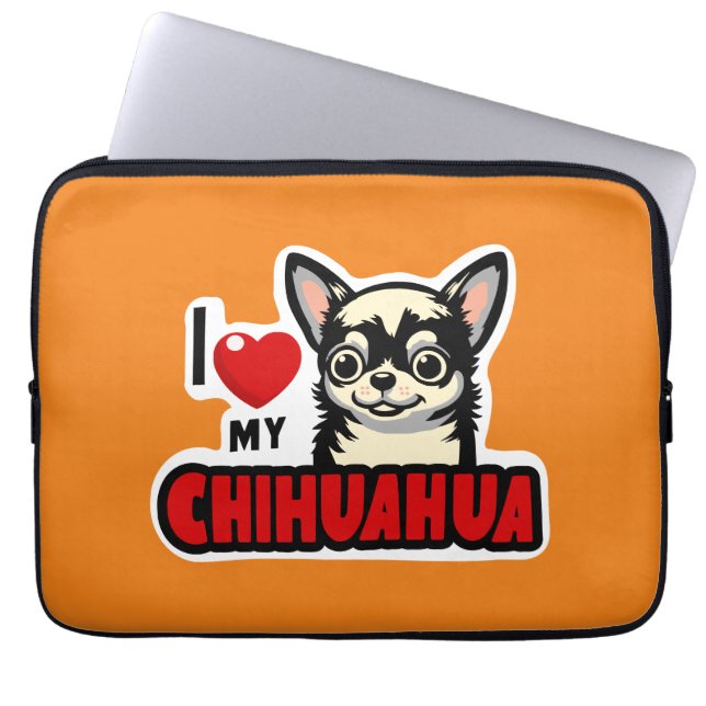 I Kärlek My Chihuahua Laptop Fodral (Framsidan)