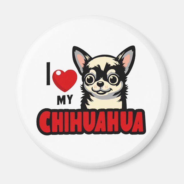 I Kärlek My Chihuahua Magnet (Framsidan)