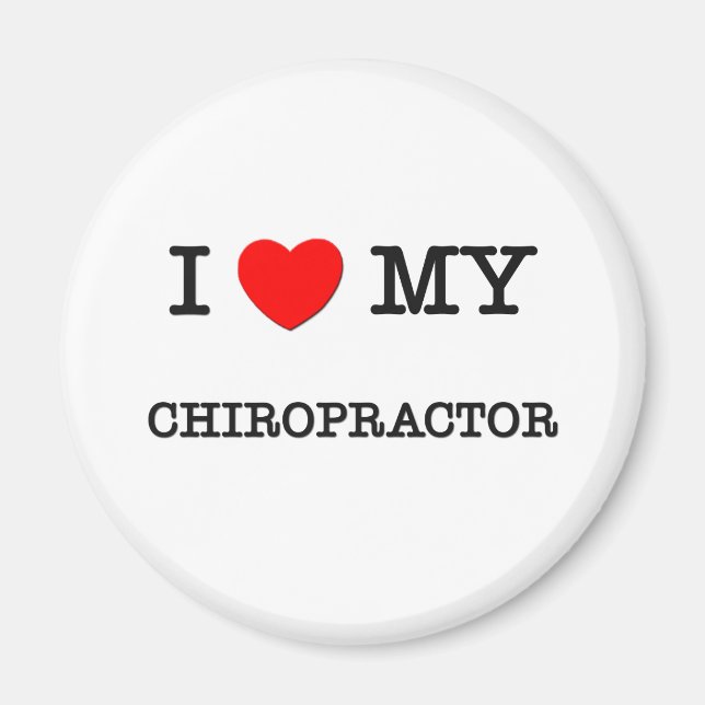 I Kärlek My CHIROPRACTOR Magnet (Framsidan)