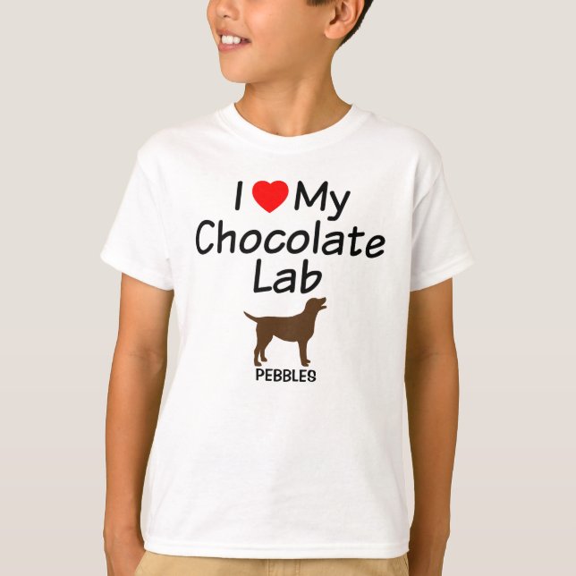 I Kärlek My Chocolate Lab Hund T-shirt (Framsida)