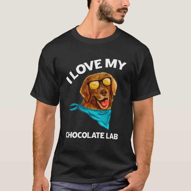 I Kärlek My Chocolate Lab Labrador Owner Hund T Shirt (Framsida)