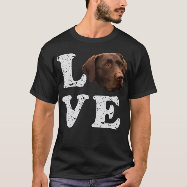 I Kärlek My Chocolate Lab Labrador Retriever Hund T Shirt (Framsida)