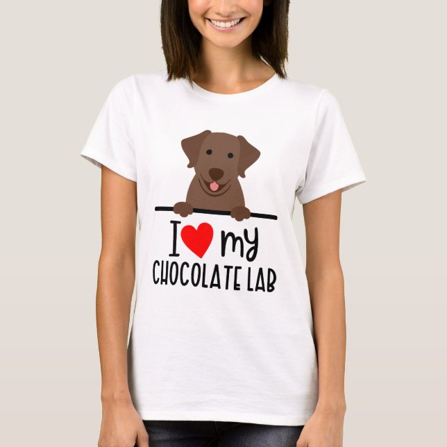 I Kärlek My Chocolate Lab T Shirt (Framsida)