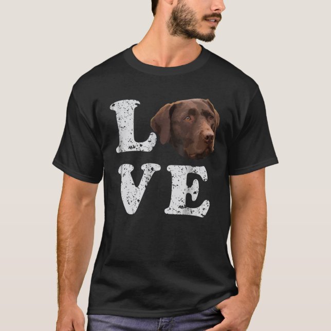 I Kärlek My Chocolate Lab T Shirt (Framsida)