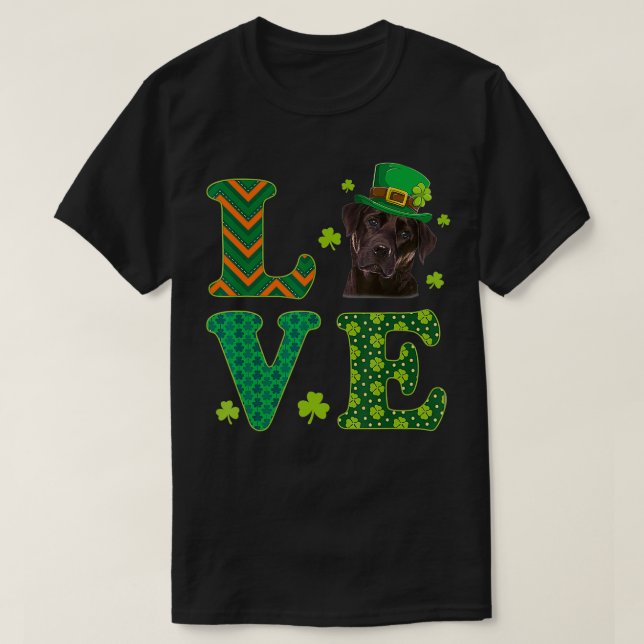 I Kärlek My Chocolate Labrador St patrick's day Hu T Shirt (Design framsida)