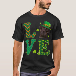 I Kärlek My Chocolate Labrador St patrick's day Hu T Shirt