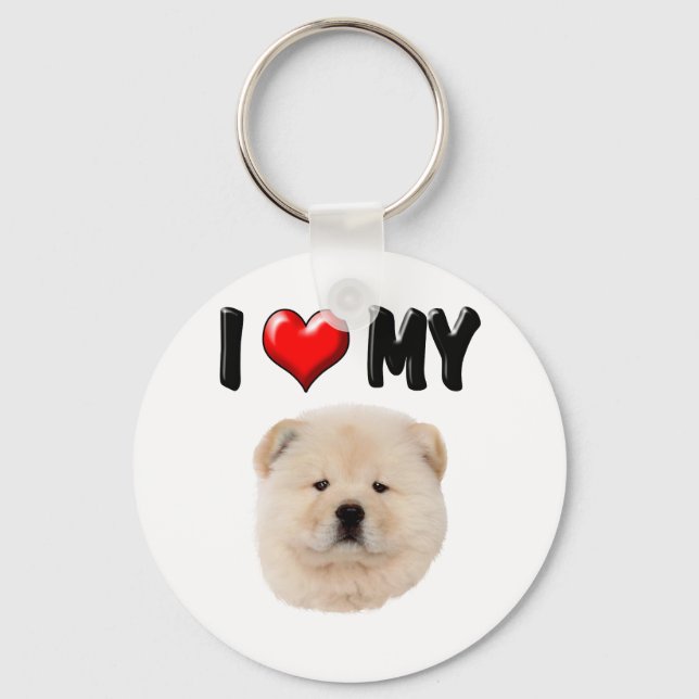 I Kärlek My Chow Chow Nyckelring (Framsida)