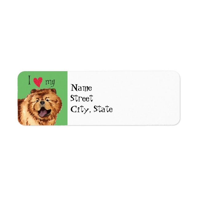 I Kärlek my Chow Chow Returadress Etikett (Framsidan)