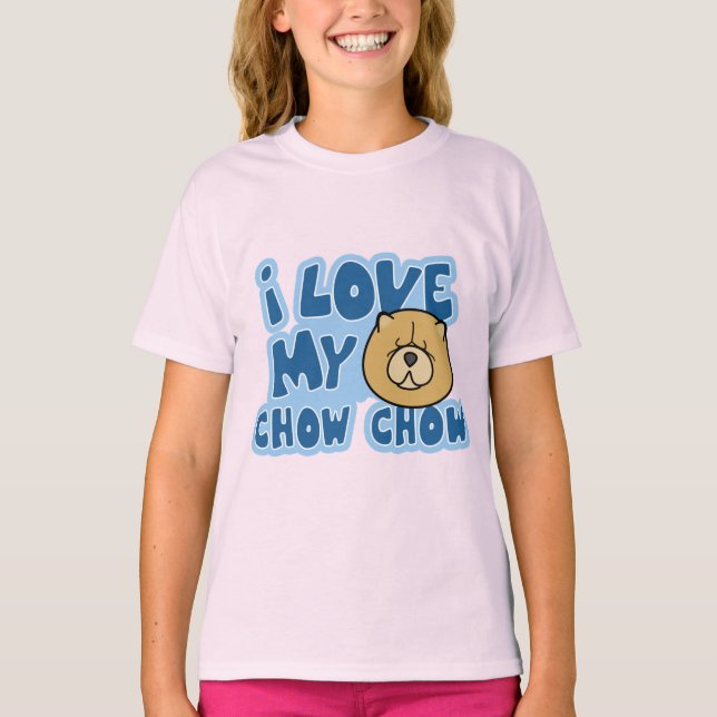 I Kärlek My Chow Girl's Ringer T-Shirt (Framsida)