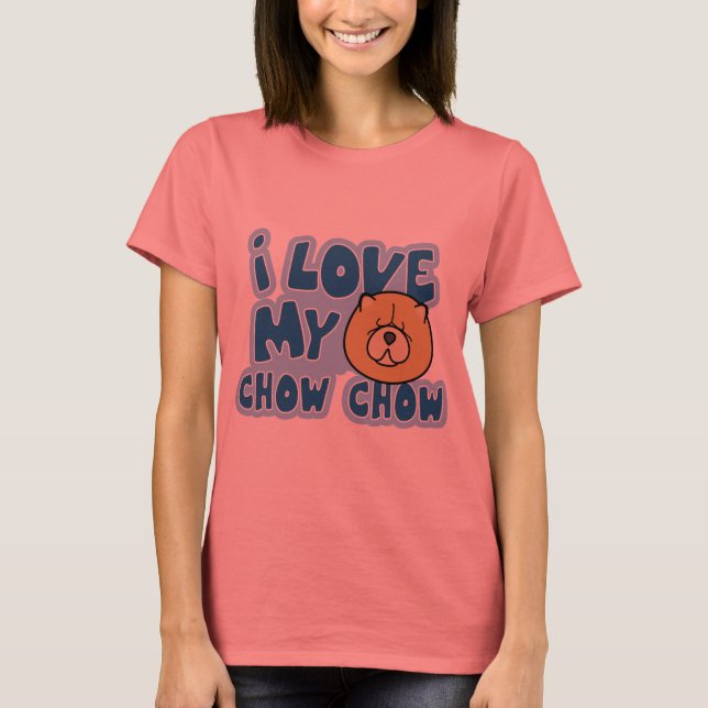 I Kärlek My Chow Women's Ringer TShirt Tee (Framsida)