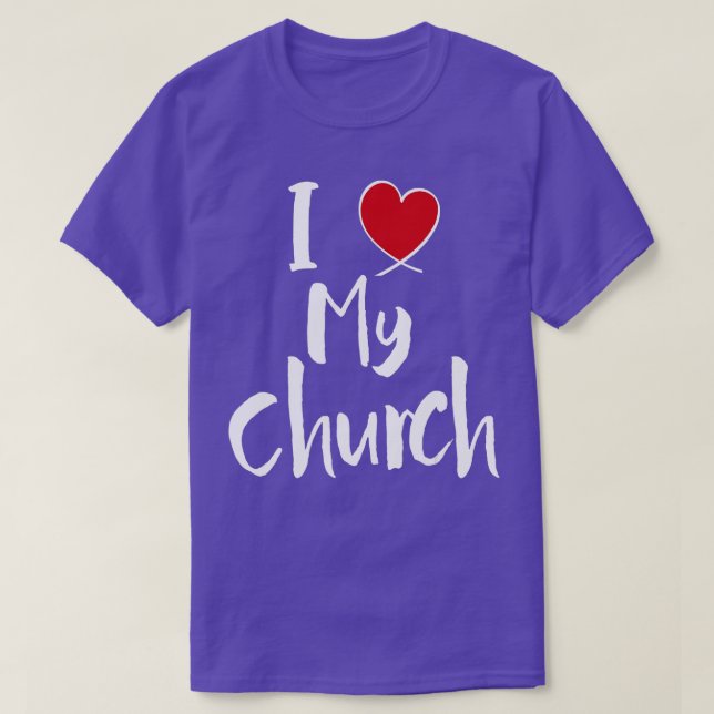 I Kärlek My Church Cute Christian Heart VBS T Shirt (Design framsida)