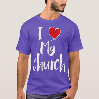 I Kärlek My Church Cute Christian Heart VBS T Shirt