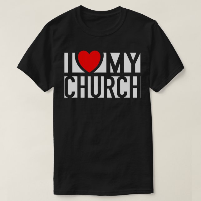I Kärlek My Church Family Söndag Christian Support T Shirt (Design framsida)