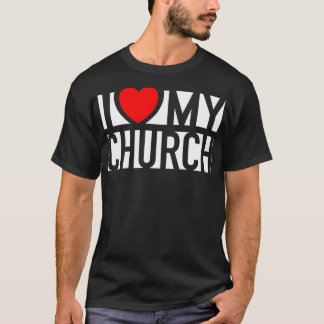 I Kärlek My Church Family Söndag Christian Support T Shirt