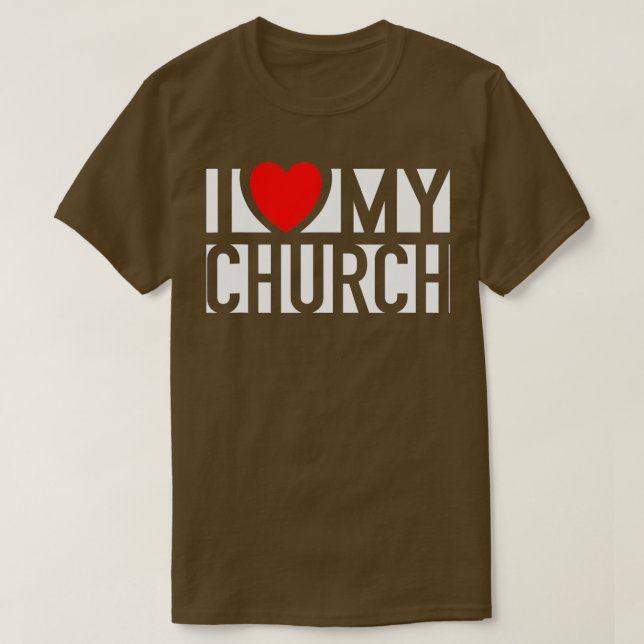 I Kärlek My Church Family Söndag Christian Support T Shirt (Design framsida)
