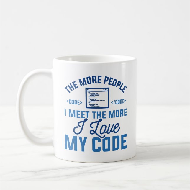 I Kärlek My Code Kaffemugg (Vänster)
