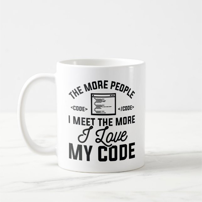 I Kärlek My Code Kaffemugg (Vänster)