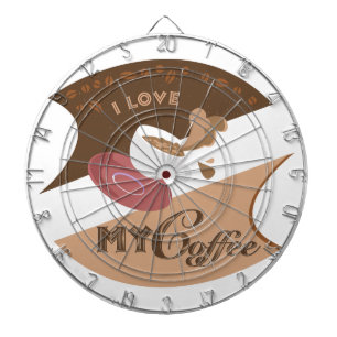 I Kärlek My Coffee Retro Java Darttavla