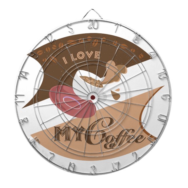 I Kärlek My Coffee Retro Java Darttavla (Framsidan)