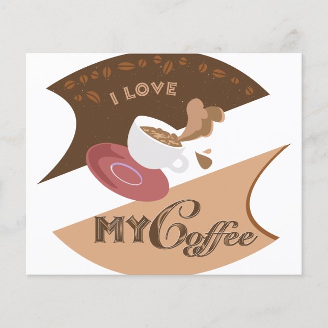I Kärlek My Coffee Retro Java Flygblad (Framsidan)