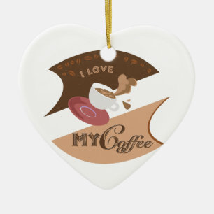 I Kärlek My Coffee Retro Java Julgransprydnad Keramik