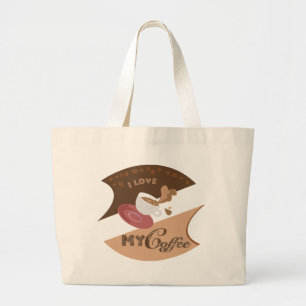 I Kärlek My Coffee Retro Java Jumbo Tygkasse