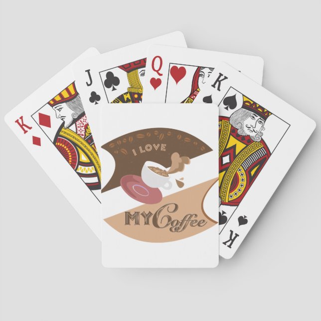 I Kärlek My Coffee Retro Java Kortlek (Baksidan)