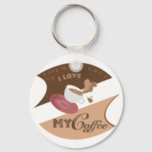 I Kärlek My Coffee Retro Java Nyckelring