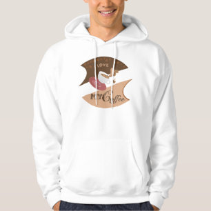 I Kärlek My Coffee Retro Java Sweatshirt Med Luva